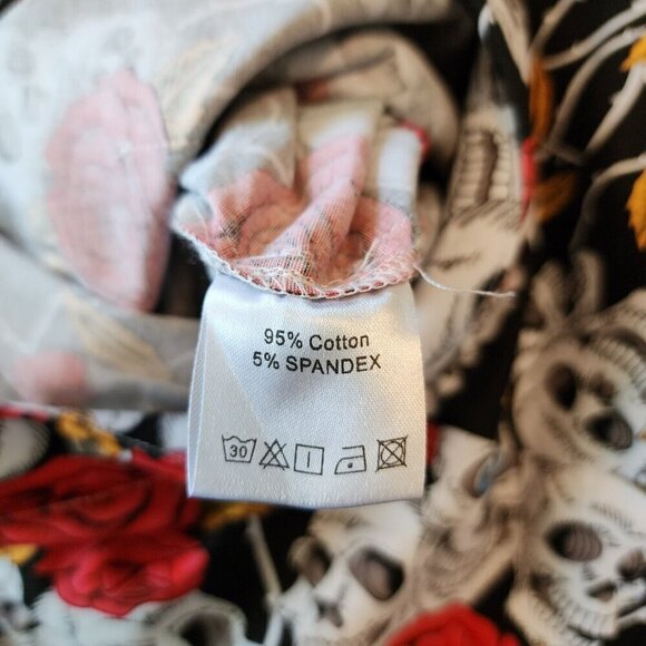 Glimms New York Skulls & Roses Fitted Cotton/Spandex Button Front Romper Mens L - Picture 6 of 12
